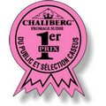 Fluorescent Pink Flexo-Printed Stock Medallion Roll Labels (1.32"x1.63")
